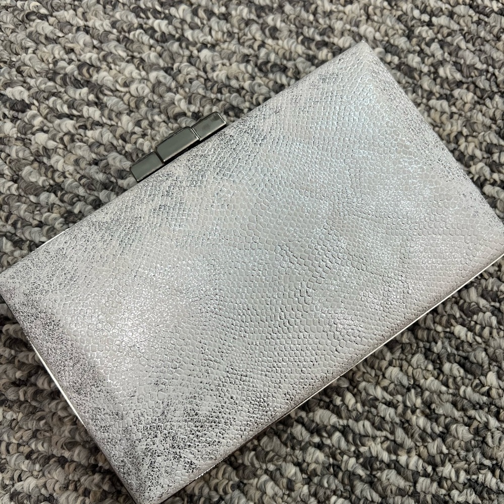 Silver Textured Clutch